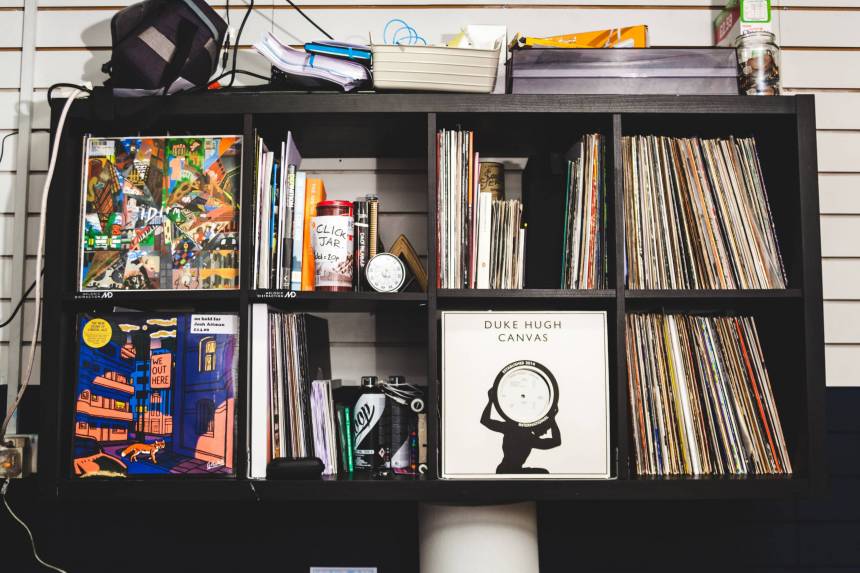 A selection of records in the Melodic Studio