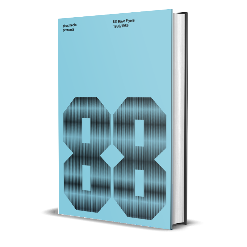 phatmedia presents UK Rave Flyers 1988-1989 book 3D mock-up